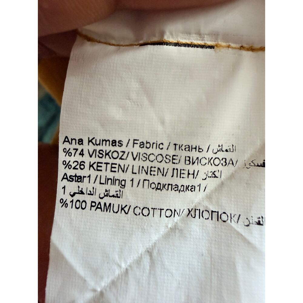 Ipekyol turkish designer boho 100% coton yellow dress euc M - Picture 7 of 9